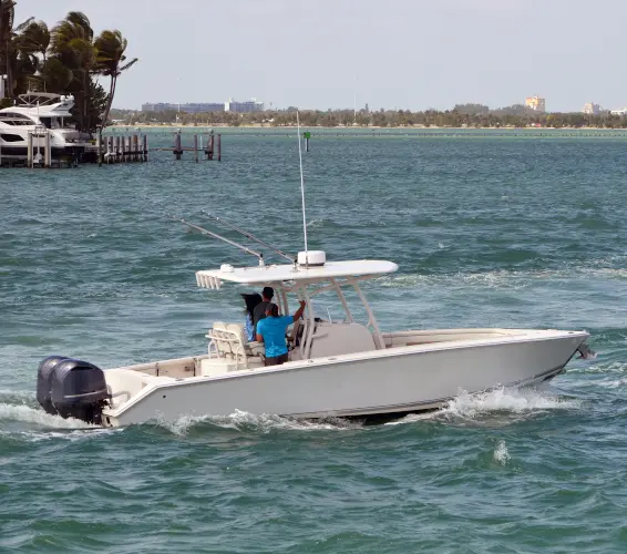sport fishing boat in Miami Beach, Florida